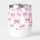 Monogram Roze Strikje Coquette Esthetisch Preppy T (Voorkant)