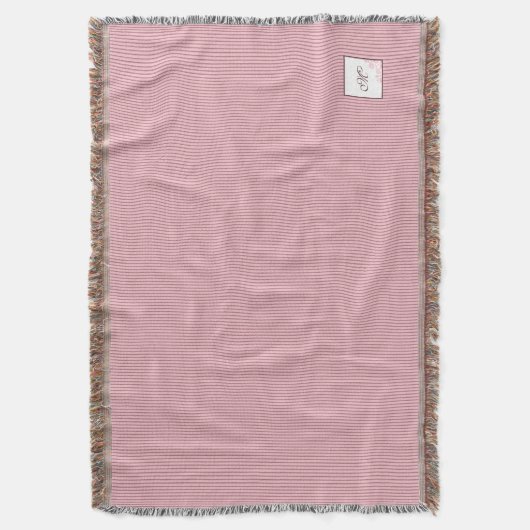 Monogram roze Stripe Roos Lace Initiaal Deken (Voorkant Verticaal)