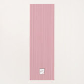 Monogram roze Stripe Roos Lace Initiaal Yogamat (Achterkant)