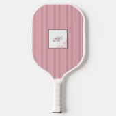 Monogram  roze stripe Roos Lace Script Pickleball Paddle (Achterkant)