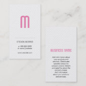 Monogram (roze) / Stripes (grijs) Visitekaartje (Voorkant / Achterkant)