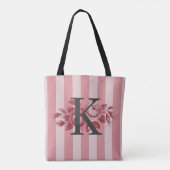  Monogram roze stripes Rozen Tote Bag (Achterkant)