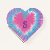 Monogram Roze stropdas-kleurstof hart Spiraalvormi Notitieboek (Voorkant)