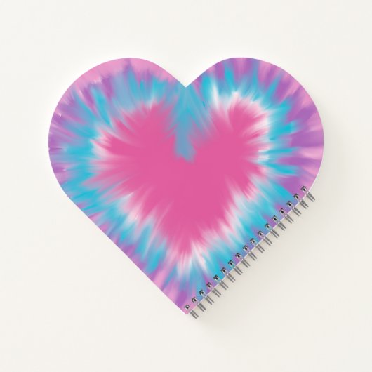 Monogram Roze stropdas-kleurstof hart Spiraalvormi Notitieboek (Achterkant)