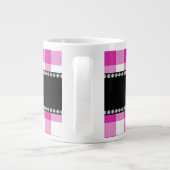 MONOGRAM Roze tandham patroonhart Grote Koffiekop (Achterkant)