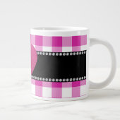 MONOGRAM Roze tandham patroonhart Grote Koffiekop (Rechts)