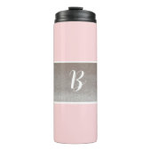 Monogram roze thermisch getumbler thermosbeker (Voorkant)