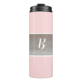 Monogram roze thermisch getumbler thermosbeker