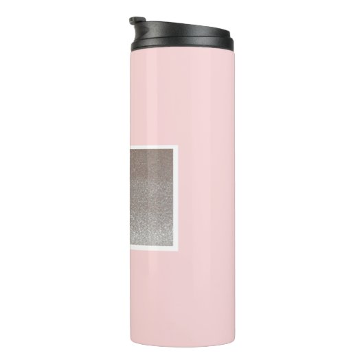 Monogram roze thermisch getumbler thermosbeker (Geroteerd rechts)