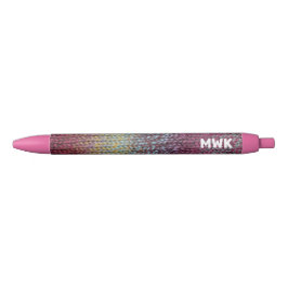Monogram roze tinteling zwarte inkt pen