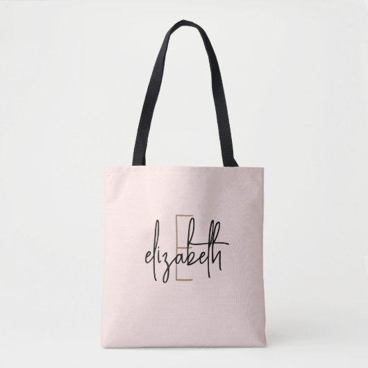 Monogram Roze Tote Bag (Voorkant)
