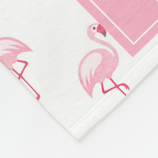 Monogram Roze Tropisch Flamingo patroon op Wit Fleece Deken (Hoek)
