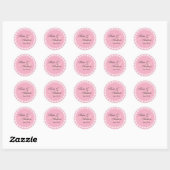 Monogram roze trouwzegel ronde sticker (Vel)