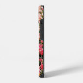 Monogram roze Tulip Flower iPhone Case Hoesje (Linkerkant)