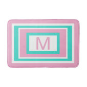 Monogram Roze Turquoise Geometrisch Badmat (Voorkant)