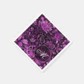 Monogram Roze Vintage Bloemen Servetten (Hoek)