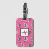 Monogram Roze Vis Patroon Bagagelabel (Voorkant (verticaal))