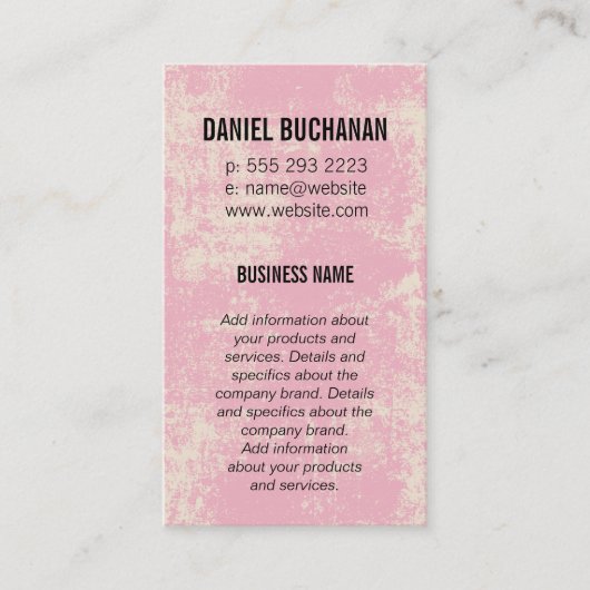 Monogram Roze Visitekaartje (Voorkant)