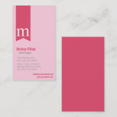 Monogram Roze Visitekaartje (Voorkant / Achterkant)