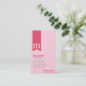 Monogram Roze Visitekaartje (Staand voorkant)