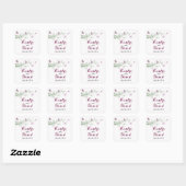 Monogram roze vlinder Sticker (Vel)
