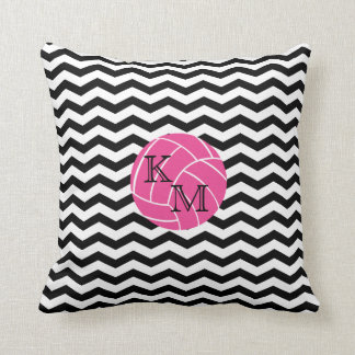 Monogram Roze Volleybal Chevron Print Pillow Kussen