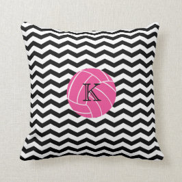 Monogram Roze Volleybal Chevron Print Pillow Kussen