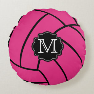 Monogram Roze Volleyball Round Sierkussen Rond Kussen