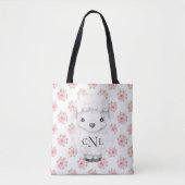 Monogram Roze Waterverf Floral Sheep Tote Bag (Voorkant)