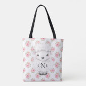 Monogram Roze Waterverf Floral Sheep Tote Bag (Achterkant)
