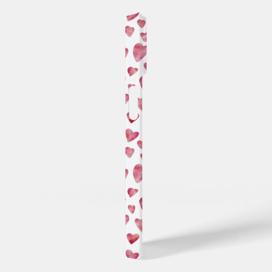 Monogram roze Waterverf Hartpatroon Case-Mate iPhone Case (Achterkant / Rechts)