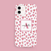 Monogram roze Waterverf Hartpatroon Case-Mate iPhone Case
