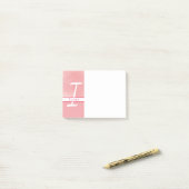 Monogram roze Waterverf Post-it notities Post-it® Notes (Op bureau)