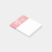 Monogram roze Waterverf Post-it notities Post-it® Notes (Schuin)