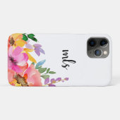 Monogram Roze Waterverf Trendy Floral Case-Mate iPhone Case (Achterkant (horizontaal))
