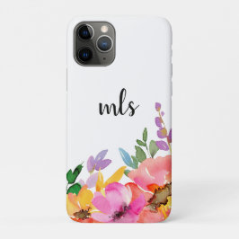 Monogram Roze Waterverf Trendy Floral Case-Mate iPhone Case