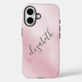 Monogram Roze Waterverf Wash Spat Hintergrund C Case-Mate iPhone Case (Achterkant)