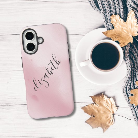 Monogram Roze Waterverf Wash Spat Hintergrund C Case-Mate iPhone Case