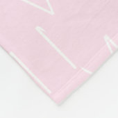 Monogram roze wit aangepast initiaal letter patroo fleece deken (Hoek)