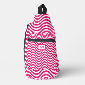 Monogram roze wit golvende strepen psychedelisch sling bag (Voorkant)