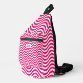Monogram roze wit golvende strepen psychedelisch sling bag (Rechterhoek)