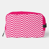 Monogram roze wit golvende strepen psychedelisch toilettasje (Achterkant)