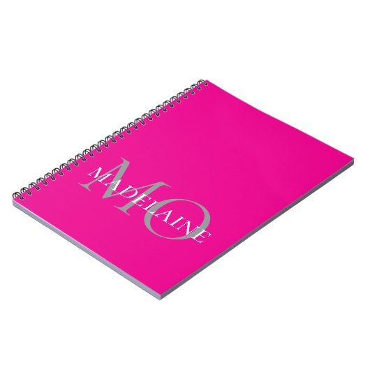  Monogram Roze Wit Persoonlijk  Notitieboek (Linkerzijde)