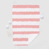 Monogram Roze Wit Waterverf Strepen Golfhanddoek (Insitu)