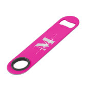 Monogram Roze Wit Zilver Personal Speed Flessenopener (Achterkant Gekanteld)