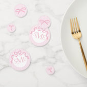 Monogram Roze & Witte Boog, Baby shower Confetti (Groep)