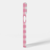 Monogram roze witte geruite Buffalo ruitjespatroon Case-Mate iPhone Case (Achterkant / Rechts)