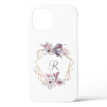 Monogram Roze Witte Magnolia's Vogel Goud Frame