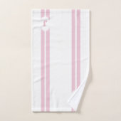 Monogram roze witte ombre gecontroleerde streep bad handdoek (Handdoek)
