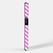 Monogram roze/witte strepen Case-Mate iPhone case (Achterkant / Rechts)